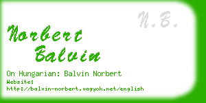 norbert balvin business card